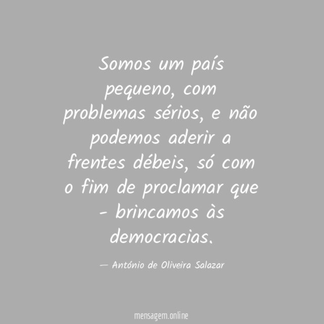Somos um país pequeno