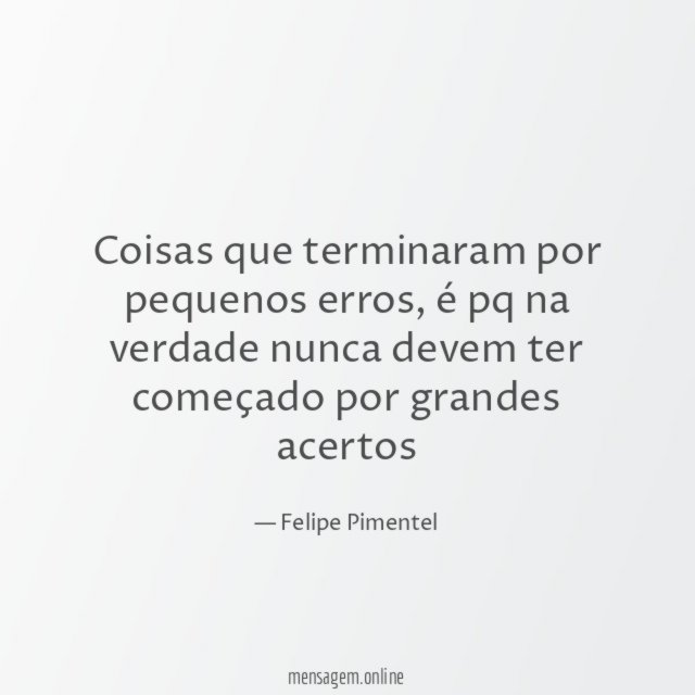 Coisas que terminaram por pequenos erros