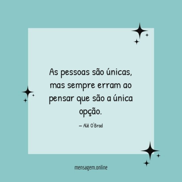 As pessoas são únicas