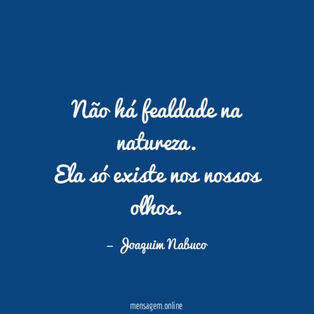 Não há fealdade na natureza