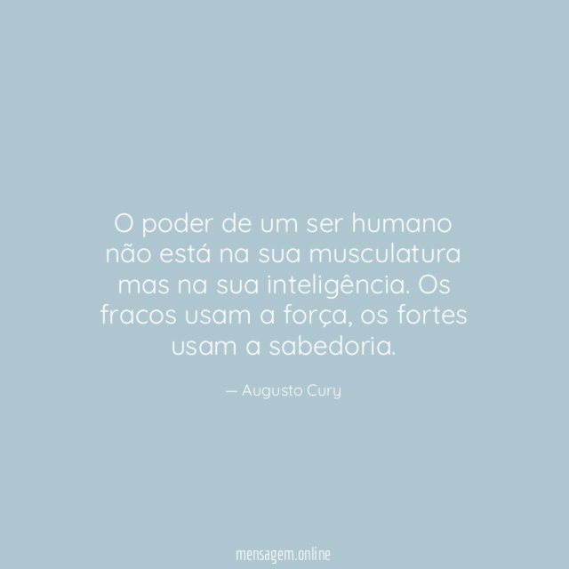 O poder de um ser humano não está