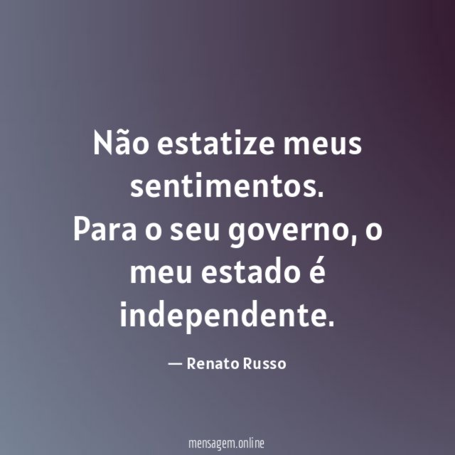 Não estatize meus sentimentos