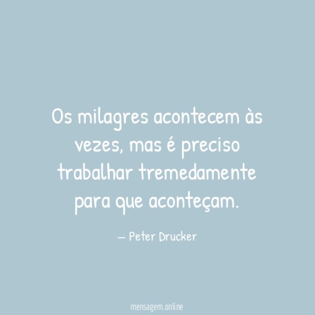 Os milagres acontecem às vezes
