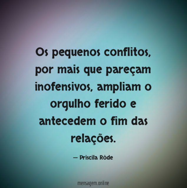 Os pequenos conflitos