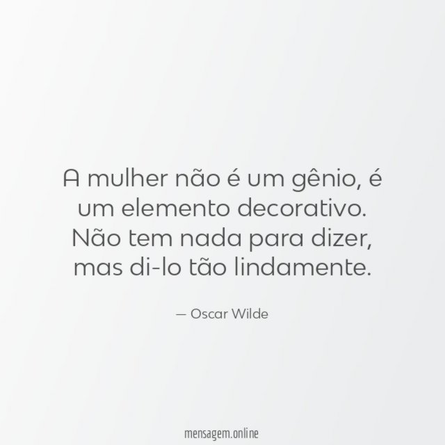 A mulher não é um gênio