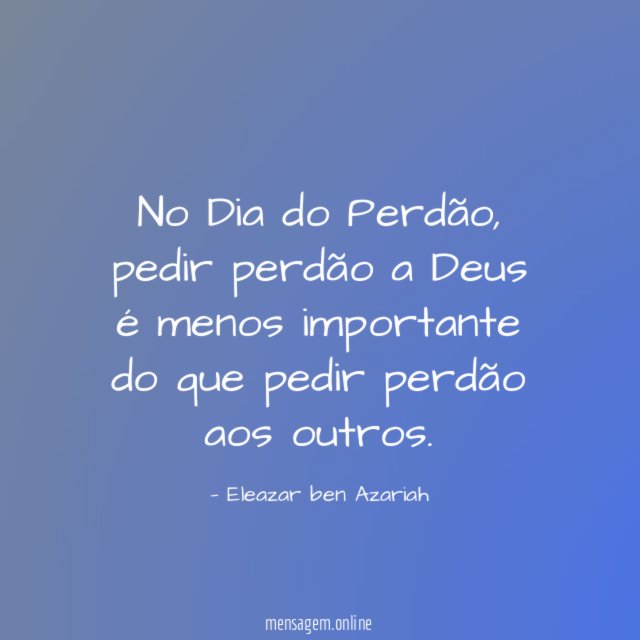 No Dia do Perdão