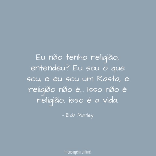 Eu não tenho religião