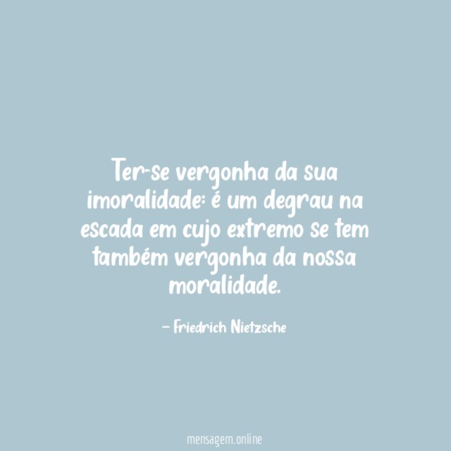 Ter-se vergonha da sua imoralidade