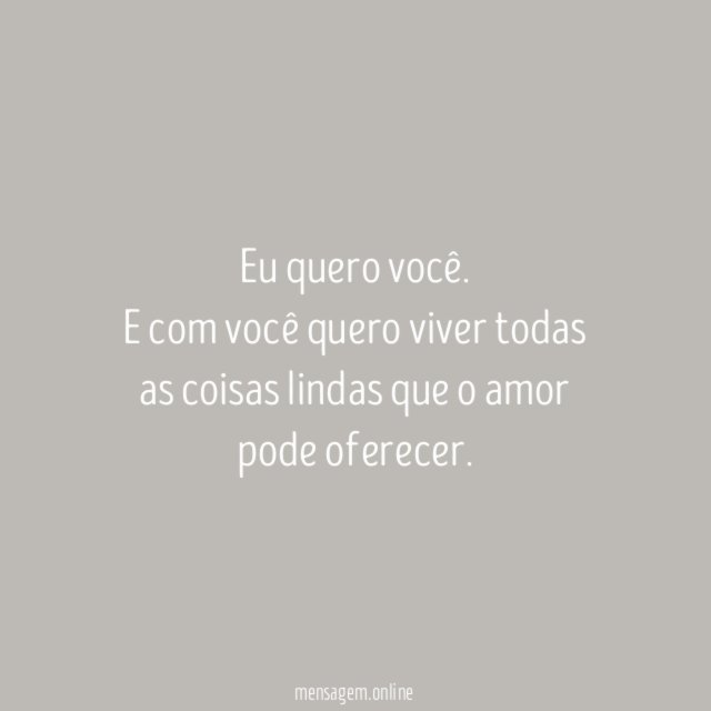 Eu quero você