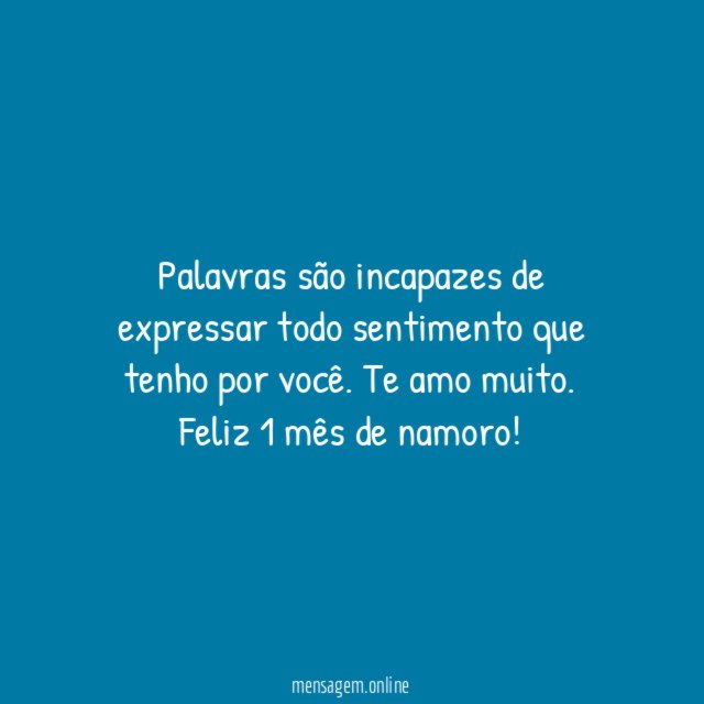 Palavras são incapazes de expressar todo sentimento que tenho por você