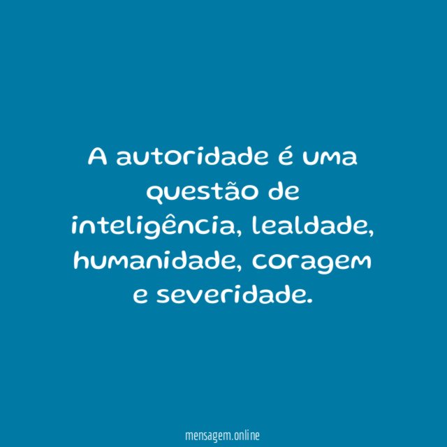 A autoridade é uma questão de inteligência