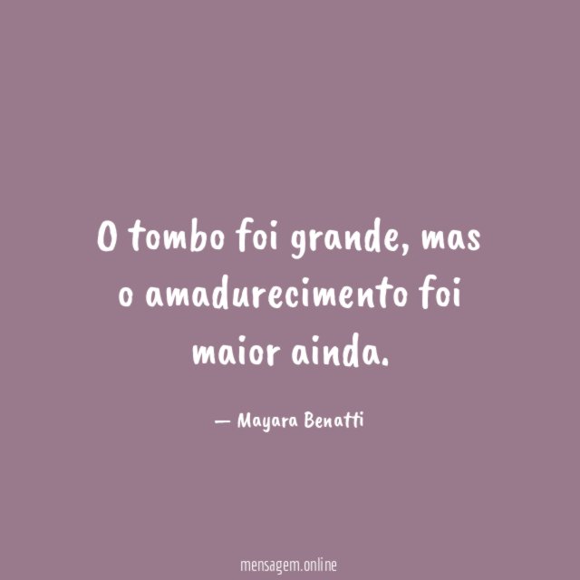 O tombo foi grande