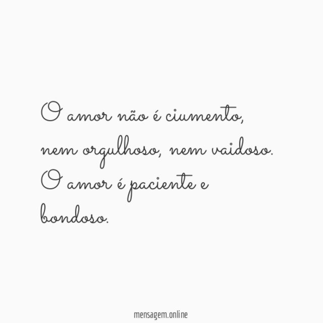 O amor não é ciumento