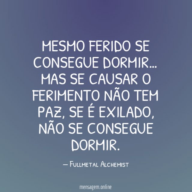Mesmo ferido se consegue dormir