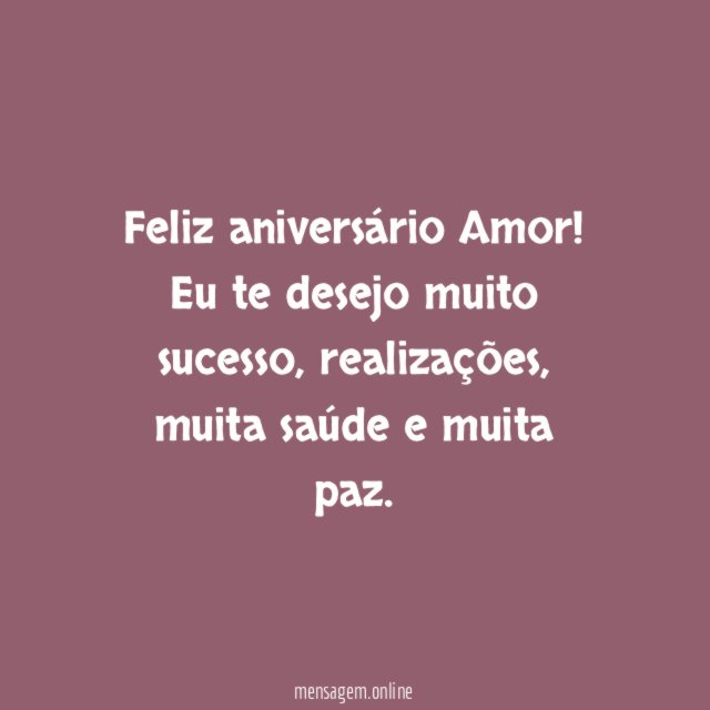 Feliz aniversário Amor