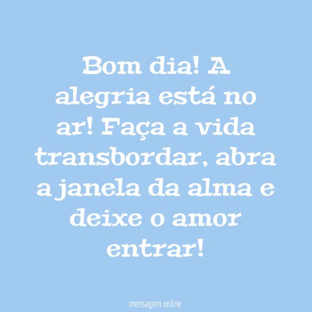 Bom dia