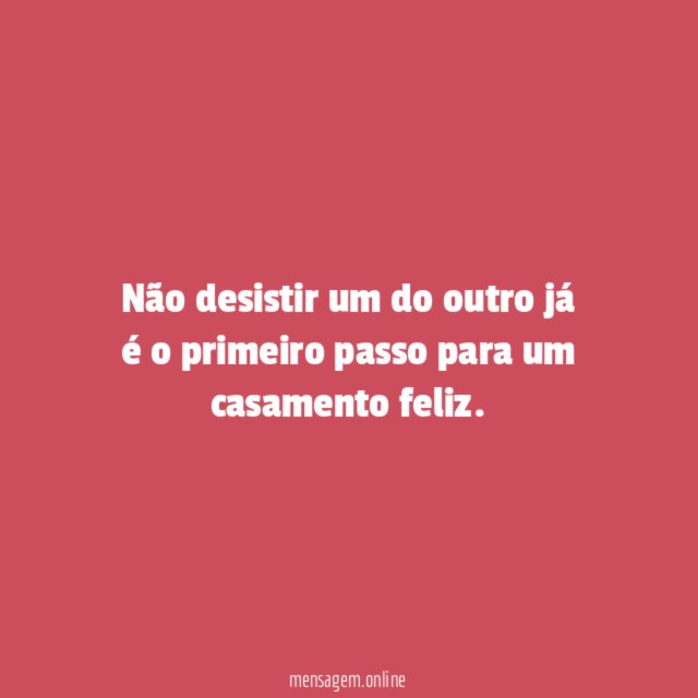 Não desistir um do outro já é