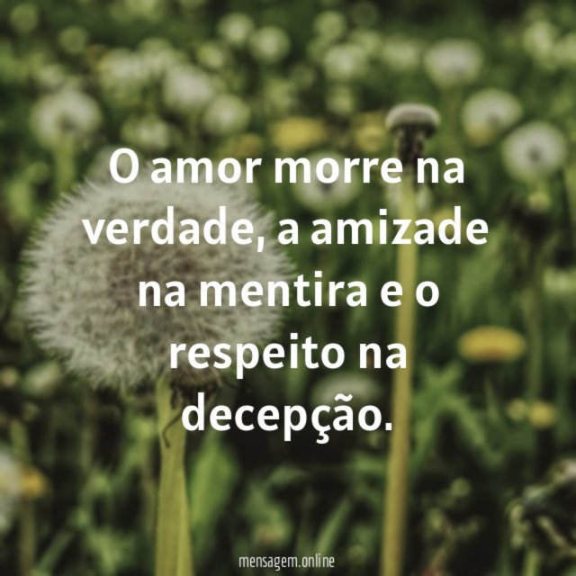 O amor morre na verdade