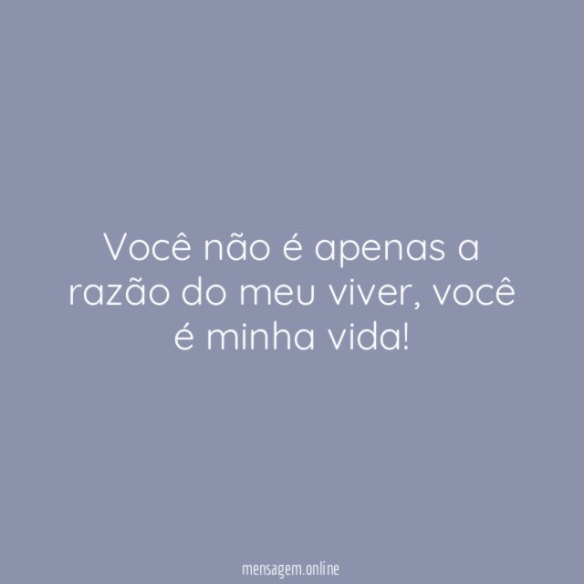 Você não é apenas a razão do meu viver