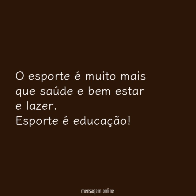 O esporte é muito mais que saúde e bem estar e lazer
