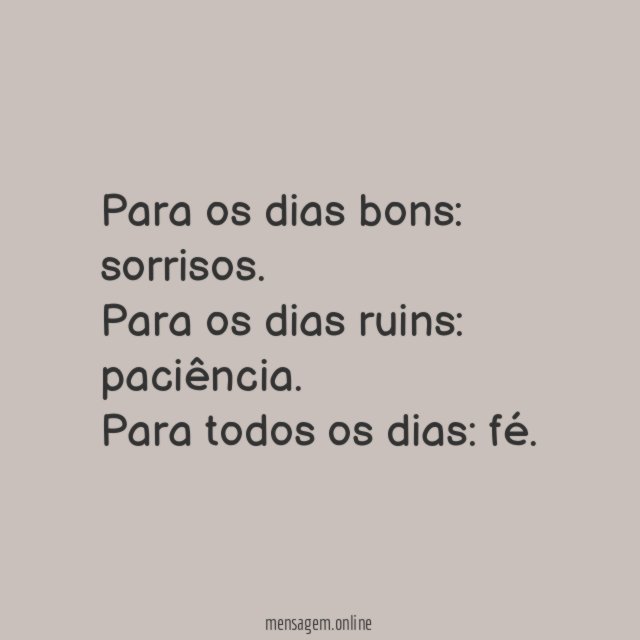Para os dias bons