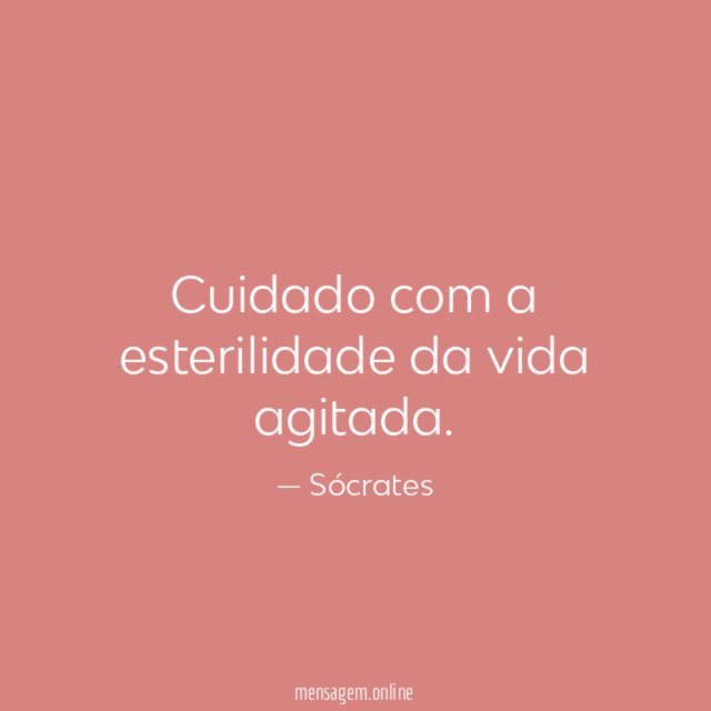 Cuidado com a esterilidade da vida agitada