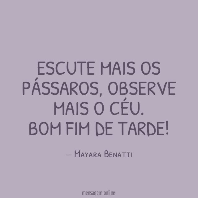 Escute mais os pássaros
