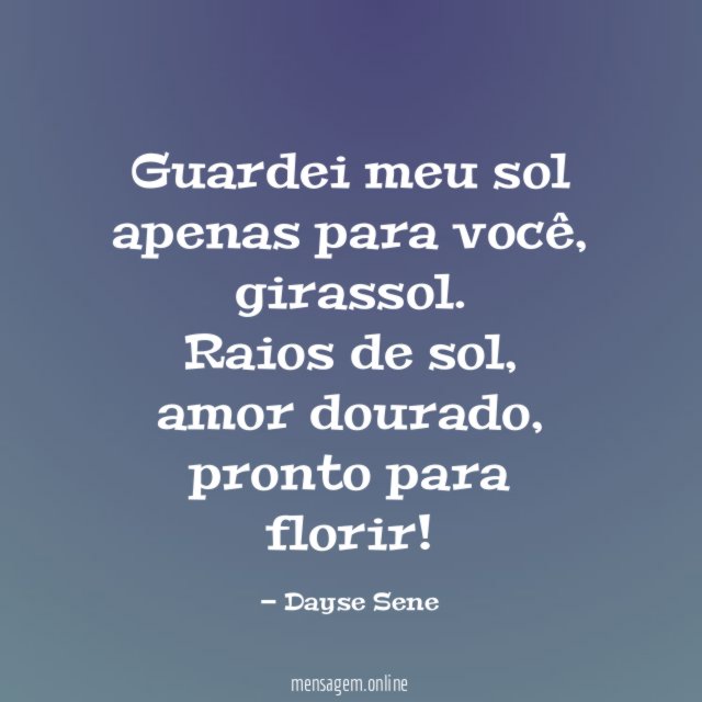 Guardei meu sol apenas para você