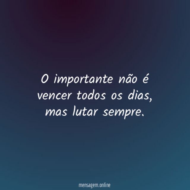 O importante não é vencer todos os dias