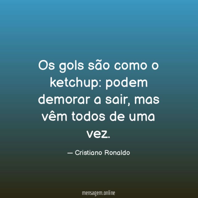 Os gols são como o ketchup