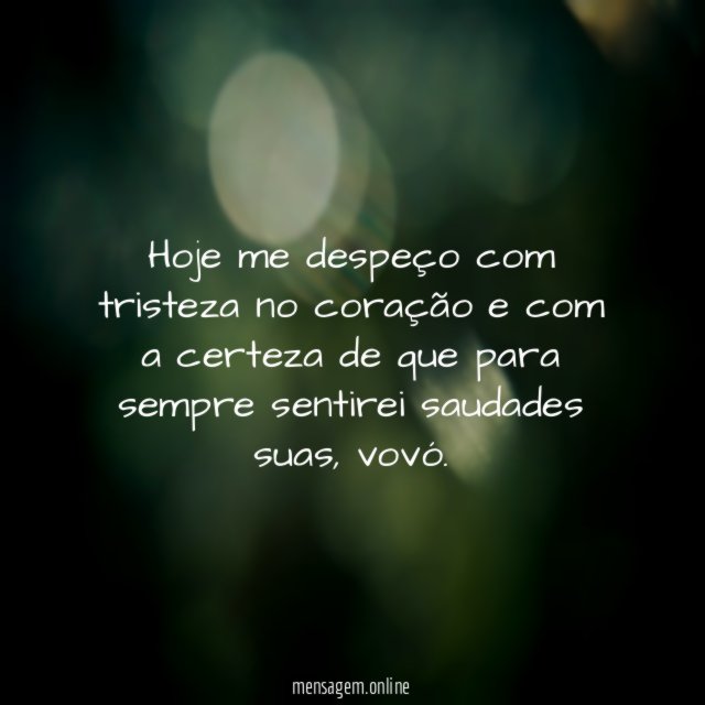 Hoje me despeço com tristeza no coração