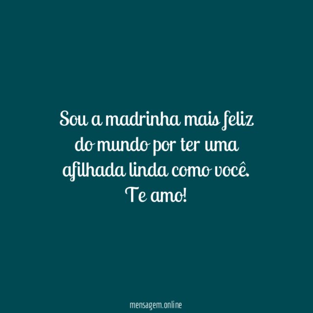 Sou a madrinha mais feliz do mundo por