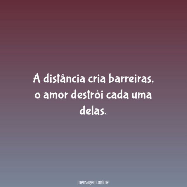 A distância cria barreiras