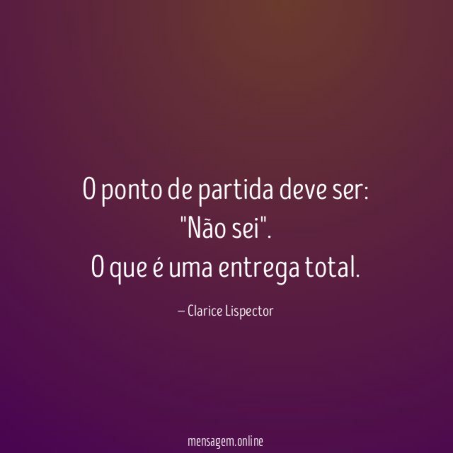O ponto de partida deve ser