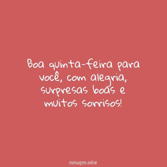 Boa quinta-feira para você