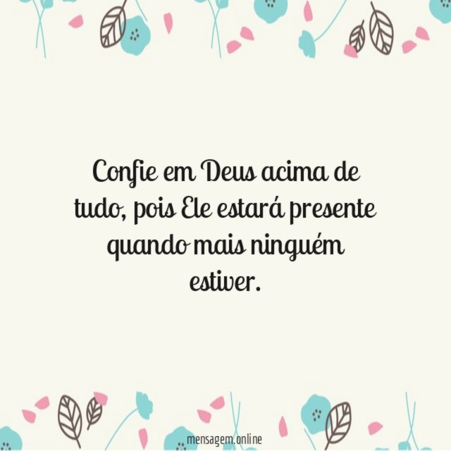 Confie em Deus acima de tudo