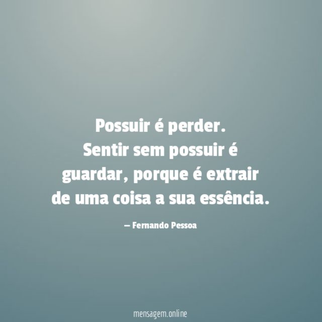 Possuir é perder