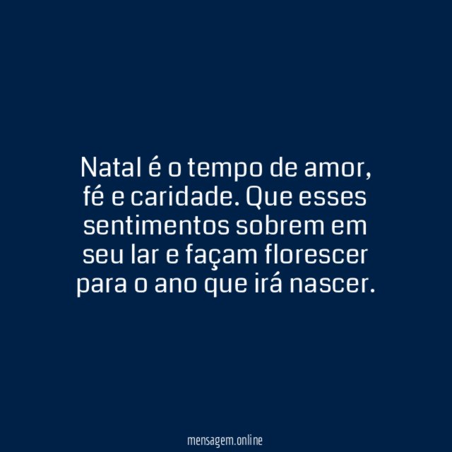 Natal é o tempo de amor