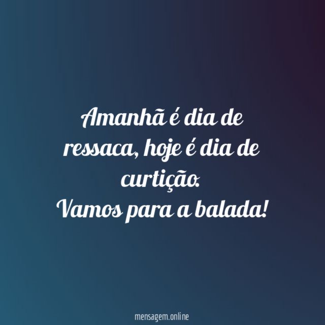 Amanhã é dia de ressaca