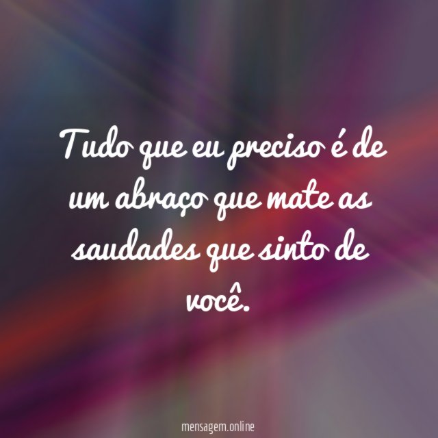 Tudo que eu preciso é de um abraço
