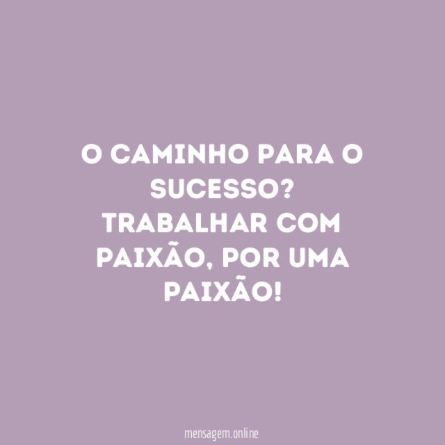 O caminho para o sucesso