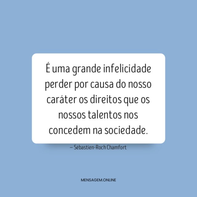 É uma grande infelicidade perder por causa do