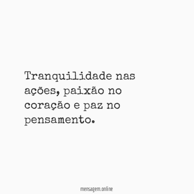 Tranquilidade nas ações