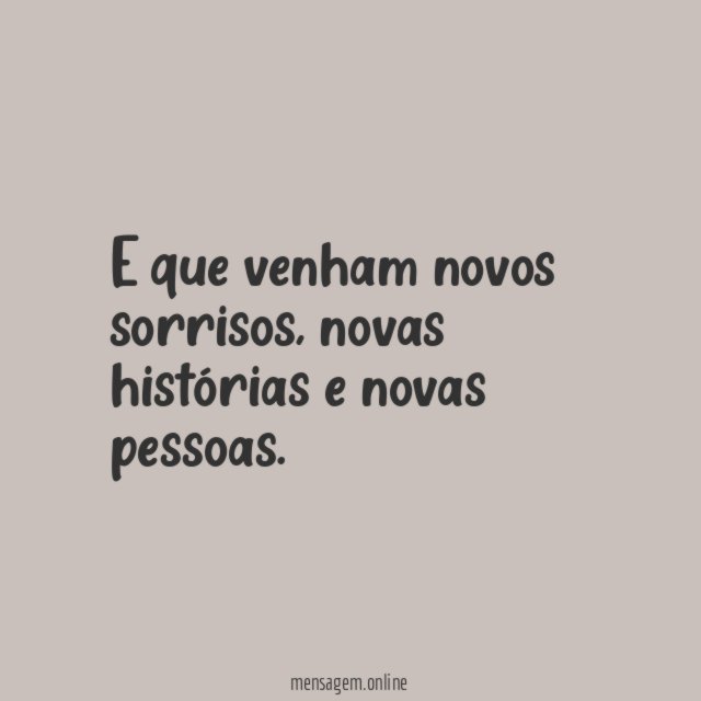 E que venham novos sorrisos