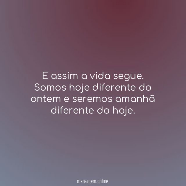 E assim a vida segue