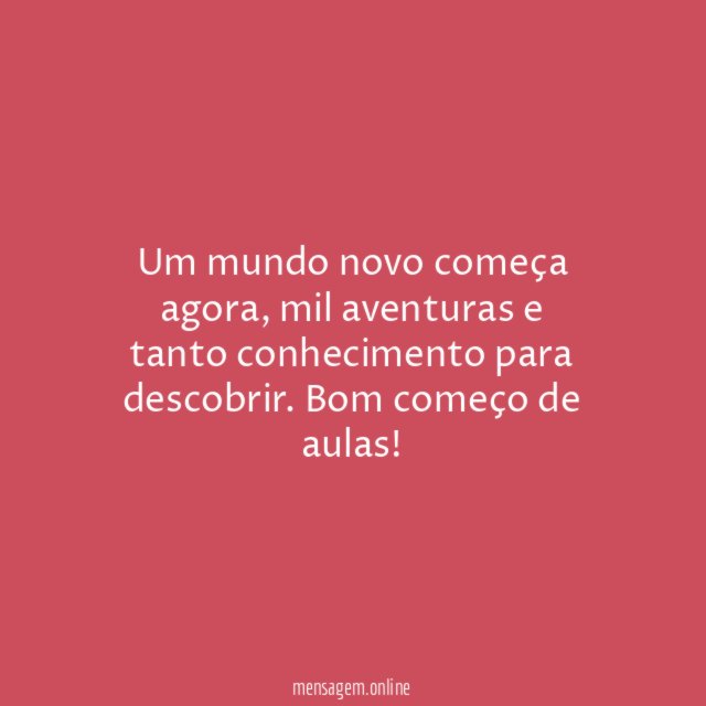 Um mundo novo começa agora