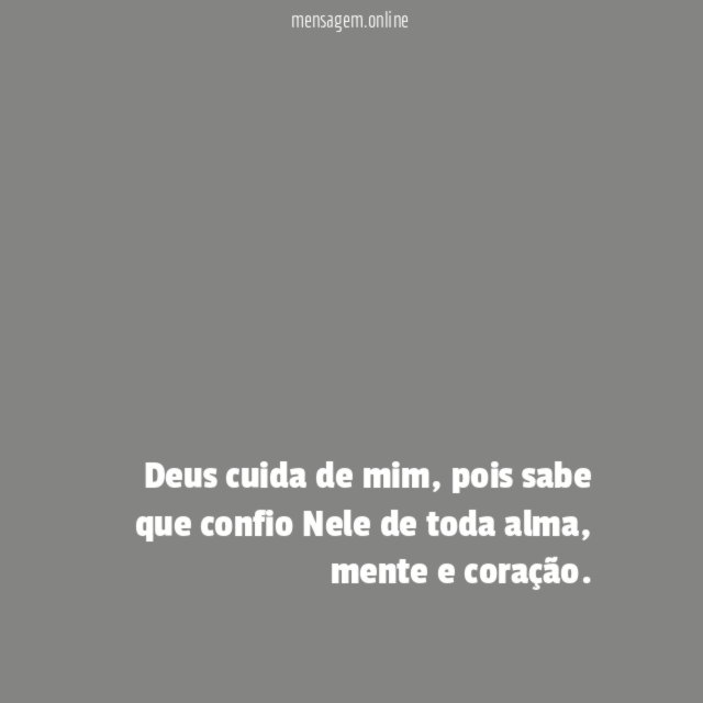 Deus cuida de mim