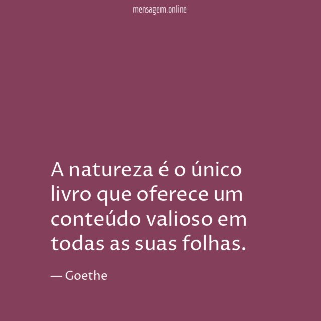 A natureza é o único livro que oferece