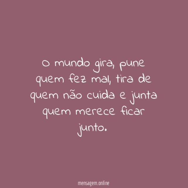 O mundo gira