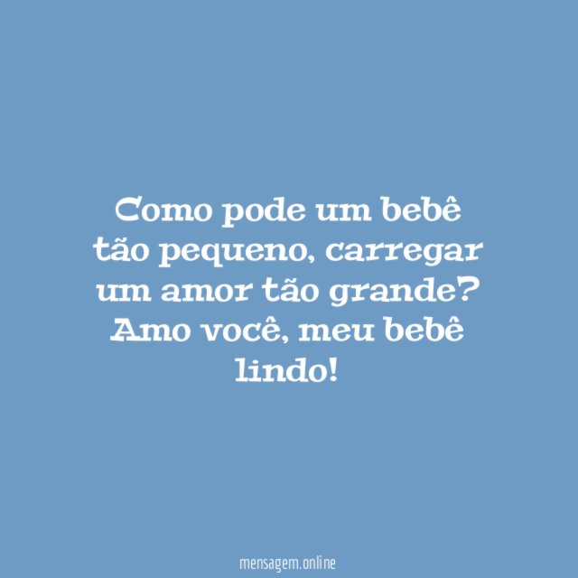 Como pode um bebê tão pequeno